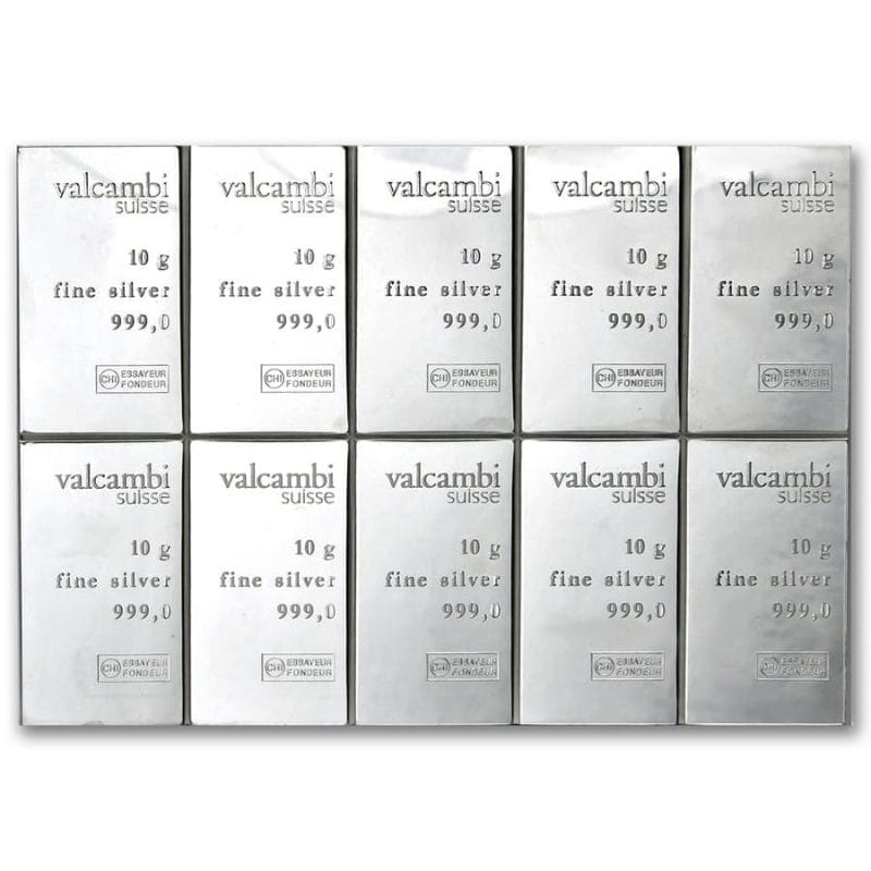 Combibar Valcambi Silver CombiBar 10 x 10g - Bullion Now
