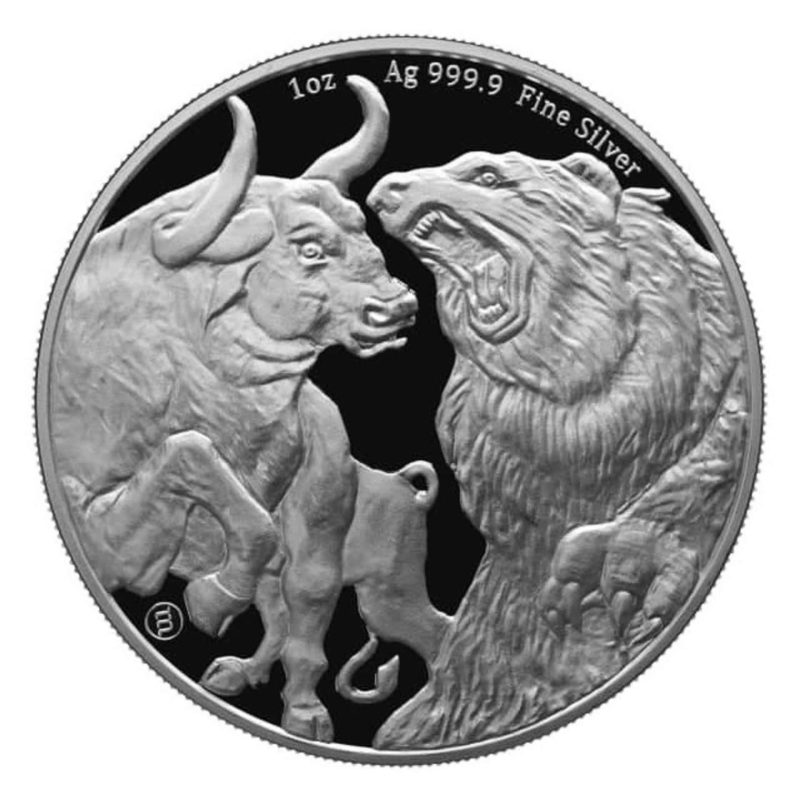 2022 Bulmint Silver Tokelau Bull and Bear Coin 1oz - Bullion Now