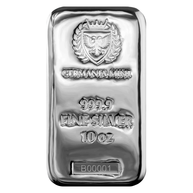 Germania Mint Silver Cast Bar 10oz - Bullion Now
