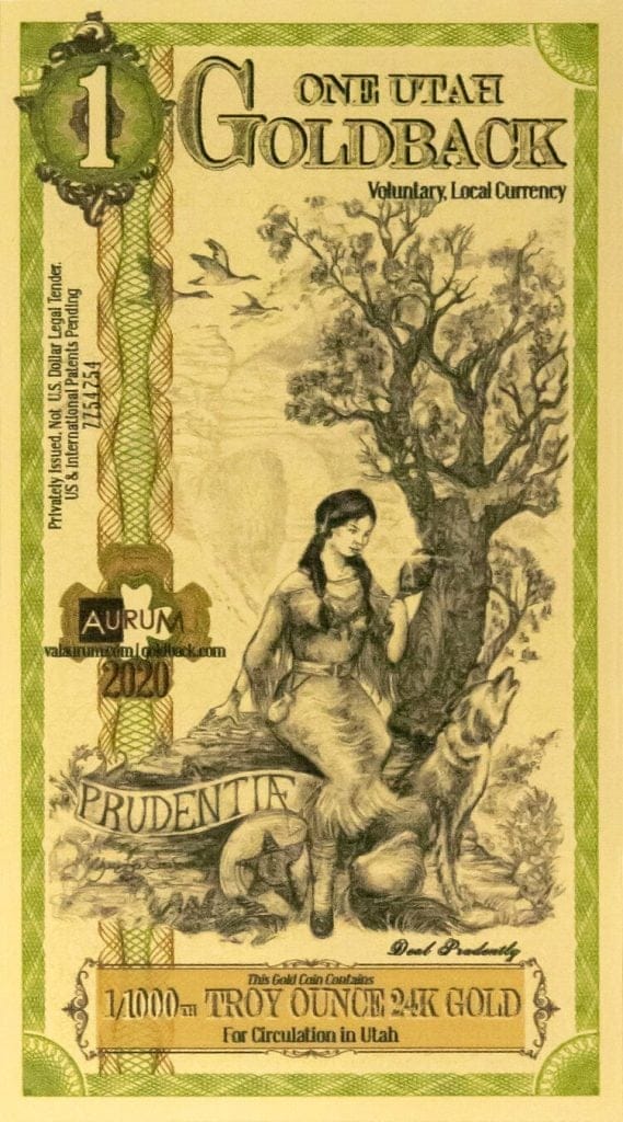 Goldback Utah 1 Note - Bullion Now
