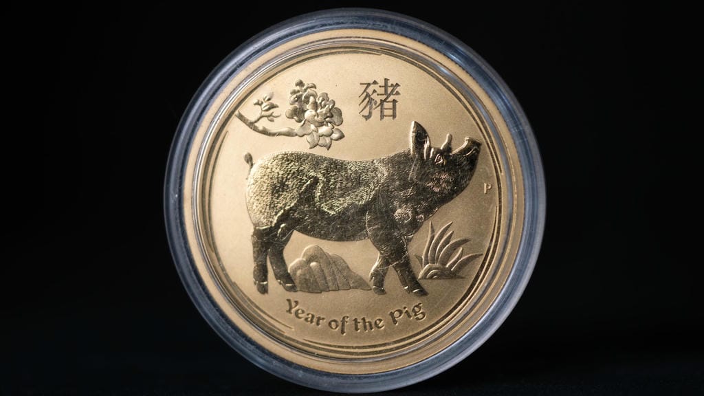 Auction Item 0048 - Buy Back 2019 Perth Mint Gold Lunar Pig Coin 1oz -  Bullion Now
