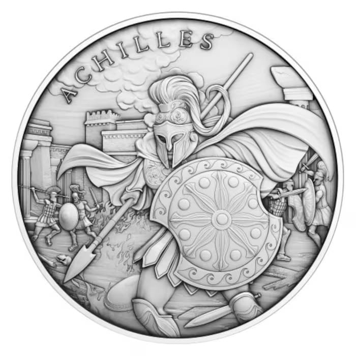 Legendary Silver Silver Legendary Warrior Achilles Round 1oz - Bullion Now