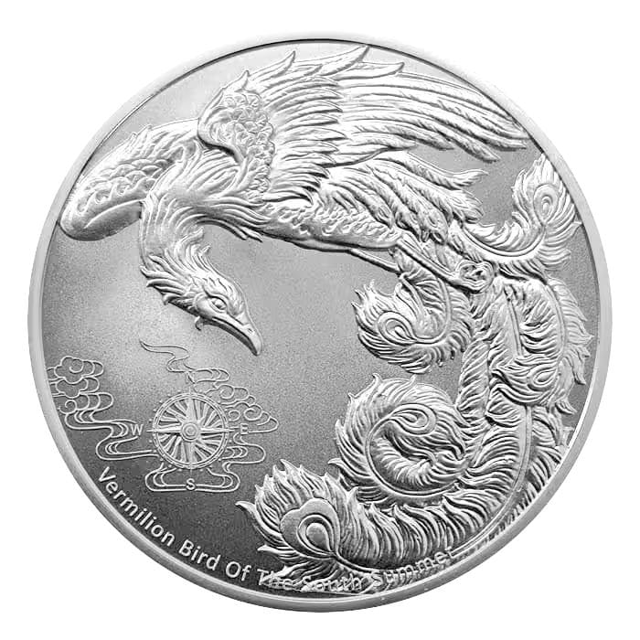 2023年 サモア発行 朱雀（バーミリオンバード） 1オンス 銀貨 2023 Silver Samoa Vermilion Bird Coin 1oz - Bullion Now